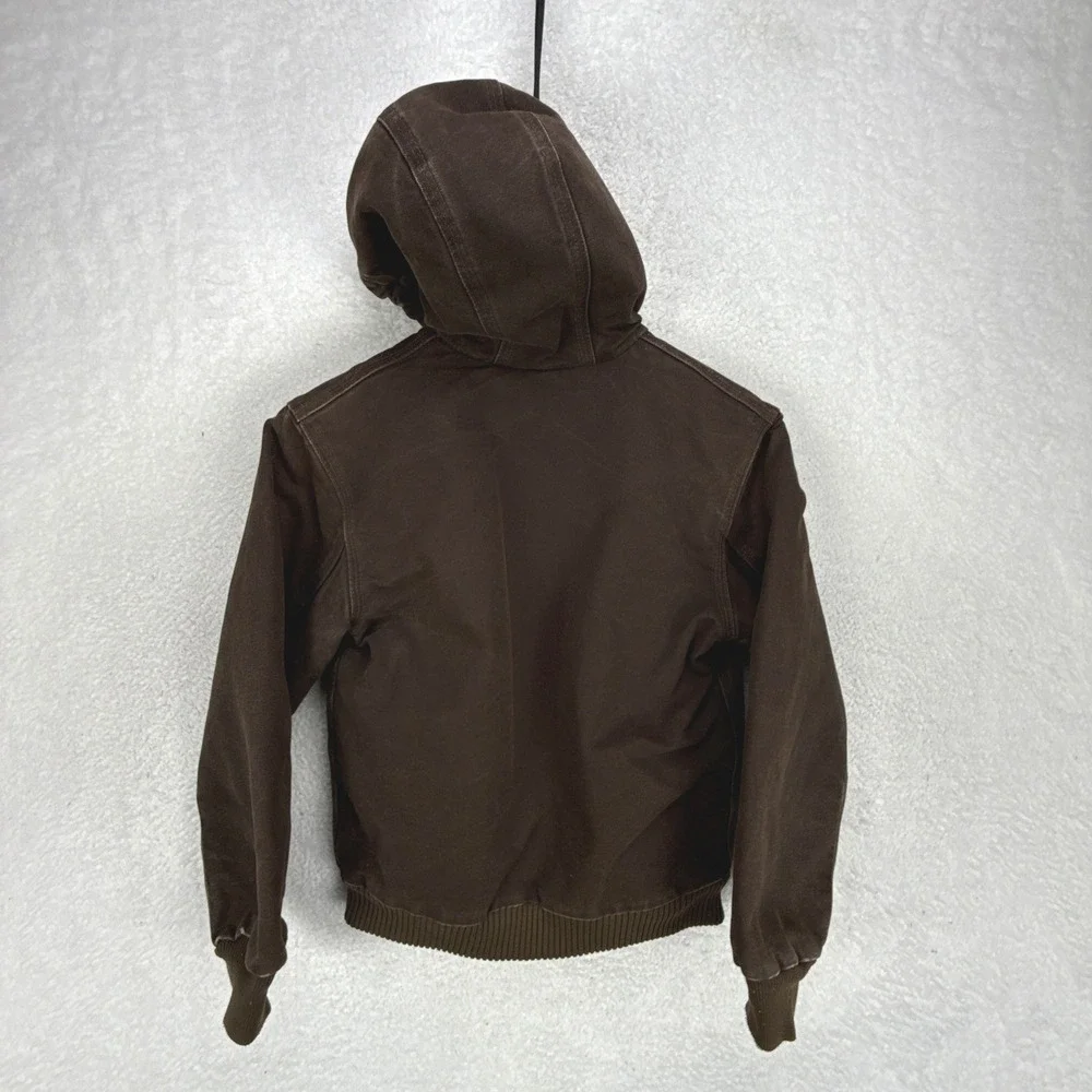 Carhartt Sandstone Jacket Quilt Lined Youth Large (10/12) YYJ130 DKB Dark Brown‎